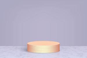 Escena mínima 3d con podio de madera, plantilla de presentación de productos cosméticos para su diseño vector