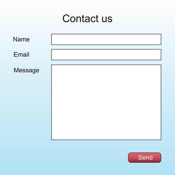 Contact form page blanc interface template for website for your design vector