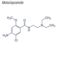fórmula esquelética vectorial de metoclopramida. molécula química de drogas vector