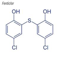 fórmula esquelética vectorial de fenticlor. mol químico antimicrobiano vector