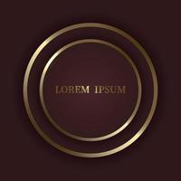 Gold shiny circle frame on dark luxury vector background