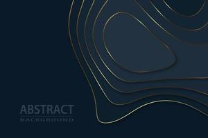 fondo de lujo negro de papel cortado geométrico con elementos dorados, vector