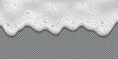 White soap forth, foam texture isolated Template for your design vector