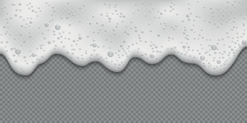 White soap forth, foam texture isolated Template for your design