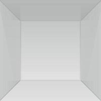 Empty show room with square corner. for your design vector