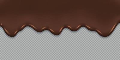 Dripping Melted Chocolate Background Template for your design vector