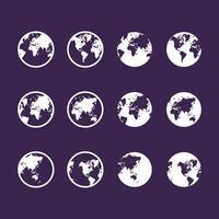 Globe World Map Icon Collection vector