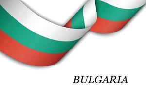 Waving ribbon or banner with flag of Bulgaria vector