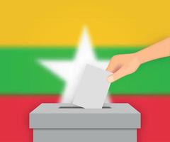 fondo de la bandera electoral de myanmar. plantilla para su diseño vector