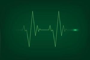 efecto de luz de neón del latido del corazón. plantilla de pulso cardíaco ecg para su diseño vector