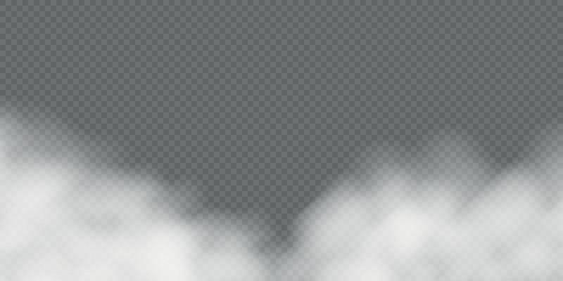 White fog or smoke on transparent background. Template for your design