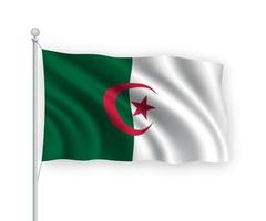3d bandera ondeante Argelia aislado sobre fondo blanco. vector