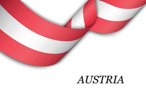 Waving ribbon or banner with flag of Austria vector