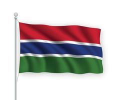 3d waving flag Gambia Isolated on white background. vector