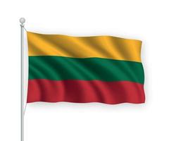 3d waving flag Lithuania Isolated on white background. vector