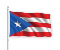 3d waving flag Puerto Rico Isolated on white background. vector