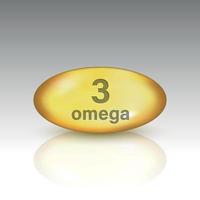 omega 3. plantilla de píldora de gota de vitamina para su diseño vector