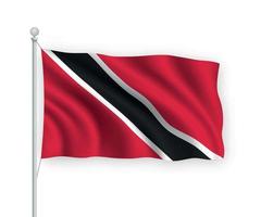 3d waving flag Trinidad and Tobago Isolated on white background. vector