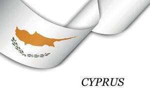 Waving ribbon or banner with flag of Cyprus vector