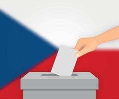 Czech Republic election banner background. Ballot Box with blurr Template for your design vector