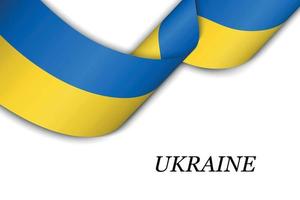 Waving ribbon or banner with flag of Ukraine vector