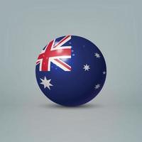 3d realistic glossy plastic ball or sphere with flag of vector