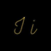 Gold glitter letter I, star sparkle trail font for your design vector