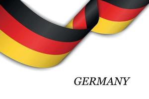 Waving ribbon or banner with flag of Germany vector