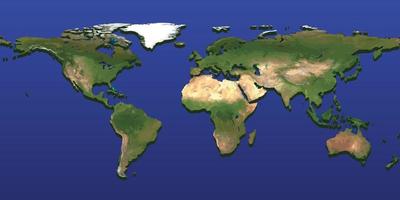 Mapa mundial de globo en relieve 3d con sombra para su diseño vector