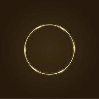 Circle frame with vector light effect. Golden comet with glowing