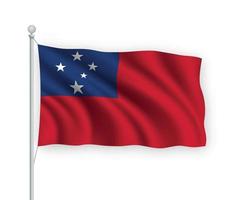 3d waving flag Samoa Isolated on white background. vector