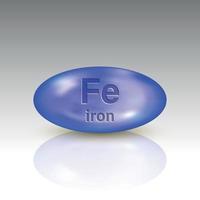 Iron icon. mineral drop pill capsule. Template for your design vector