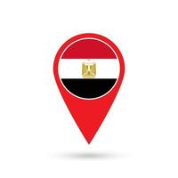 puntero del mapa con el país egipto. bandera de egipto ilustración vectorial vector