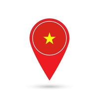 Map pointer with contry Vietnam. Vietnam flag. Vector illustration.