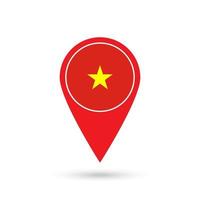 Map pointer with contry Vietnam. Vietnam flag. Vector illustration.