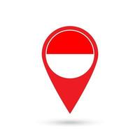 Map pointer with contry Indonesia. Indonesia flag. Vector illustration.