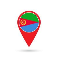 Map pointer with contry Eritrea. Eritrea flag. Vector illustration.