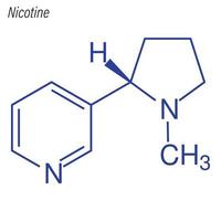 Vector Skeletal formula of Nicotine. Drug chemical molecule.