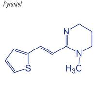 Vector Skeletal formula of Pyrantel. Drug chemical molecule.