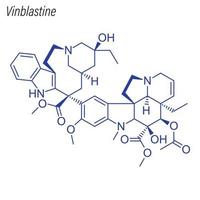 fórmula esquelética vectorial de vinblastina. molécula química del fármaco. vector