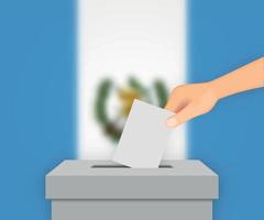 Guatemala election banner background. Ballot Box with blurred fl Template for your design vector