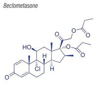Vector Skeletal formula of Beclometasone. Drug chemical molecule