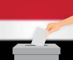 fondo de la bandera electoral de yemen. plantilla para su diseño vector