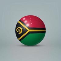 3d realistic glossy plastic ball or sphere with flag of Vanuatu
