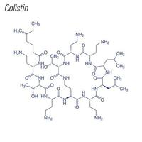 Vector Skeletal formula of Colistin. Drug chemical molecule.