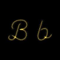 letra de brillo dorado b, fuente de rastro de brillo de estrella para su diseño vector