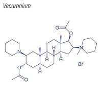 Vector Skeletal formula of Vecuronium. Drug chemical molecule.