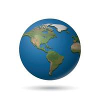 earth planet relief globe isolated in white for your design vector