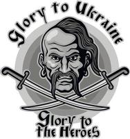 Ukrainian Cossack with a saber, grunge vintage design t shirts vector