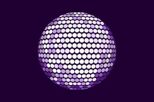 Modern disco ball made of bright dots. vector illustration